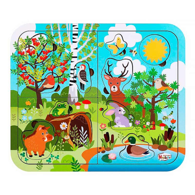 Пазл многослойный для малышей Тайны леса 30 деталей Mapacha 962222 1